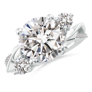11.1mm IJI1I2 Three Stone Diamond Twisted Vine Ring in P950 Platinum