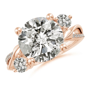 11.1mm KI3 Three Stone Diamond Twisted Vine Ring in 18K Rose Gold