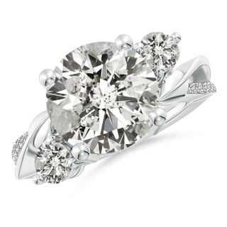 11.1mm KI3 Three Stone Diamond Twisted Vine Ring in P950 Platinum