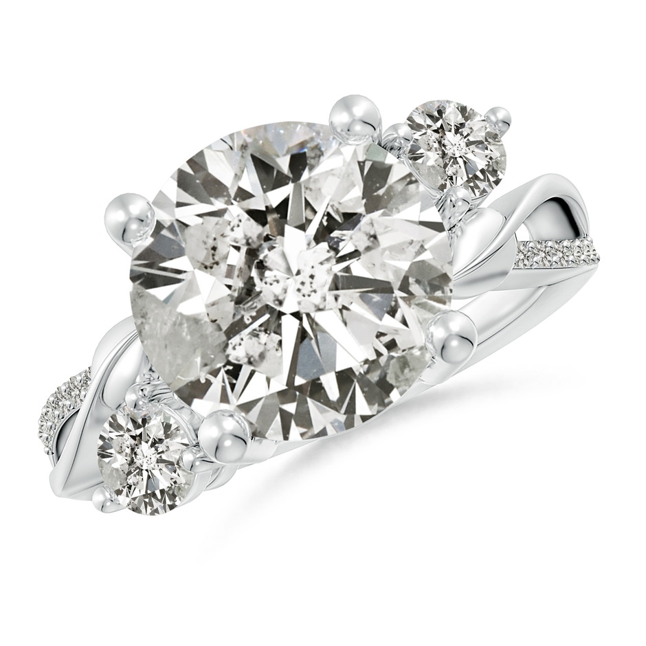 11.1mm KI3 Three Stone Diamond Twisted Vine Ring in P950 Platinum 