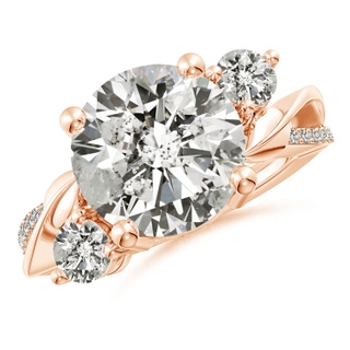 11.1mm KI3 Three Stone Diamond Twisted Vine Ring in Rose Gold