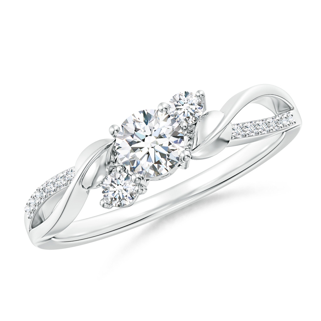 4.4mm GVS2 Three Stone Diamond Twisted Vine Ring in P950 Platinum