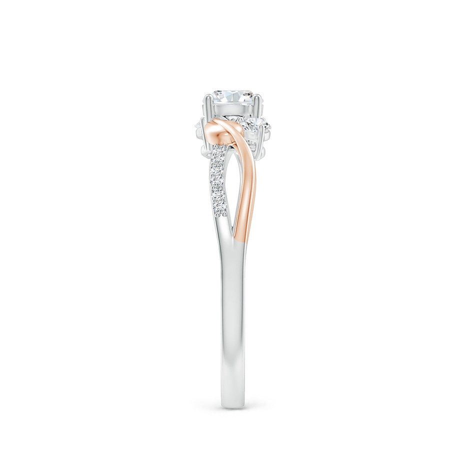 4.4mm GVS2 Three Stone Diamond Twisted Vine Ring in White Gold Rose Gold side 299