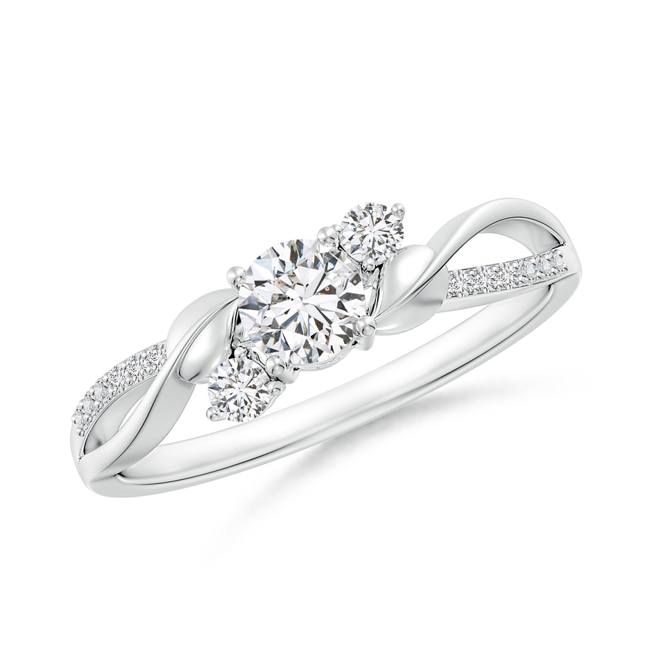4.4mm HSI2 Three Stone Diamond Twisted Vine Ring in 9K White Gold 