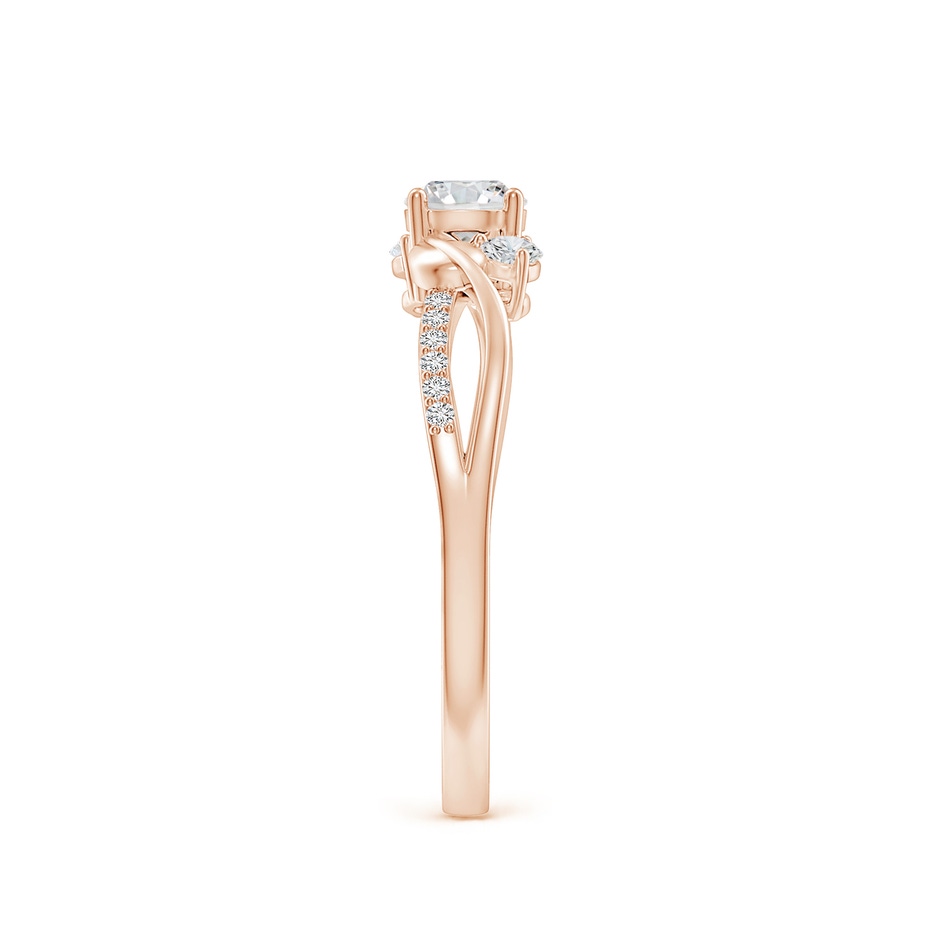4.4mm HSI2 Three Stone Diamond Twisted Vine Ring in Rose Gold side 299