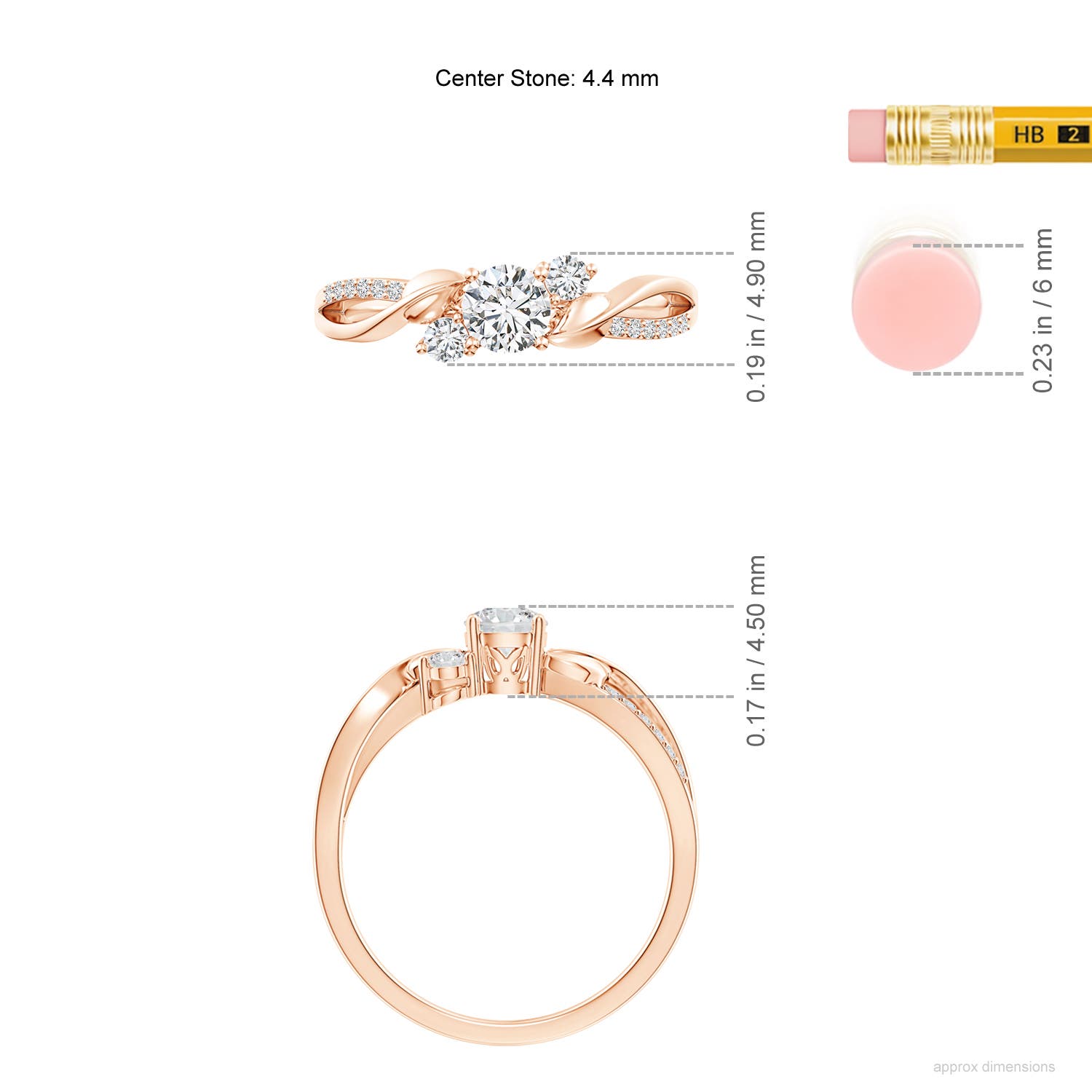 HSI2 / 0.49 CT / 14 KT Rose Gold