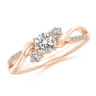 4.4mm IJI1I2 Three Stone Diamond Twisted Vine Ring in 9K Rose Gold