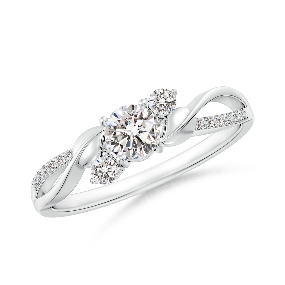 4.4mm IJI1I2 Three Stone Diamond Twisted Vine Ring in White Gold 