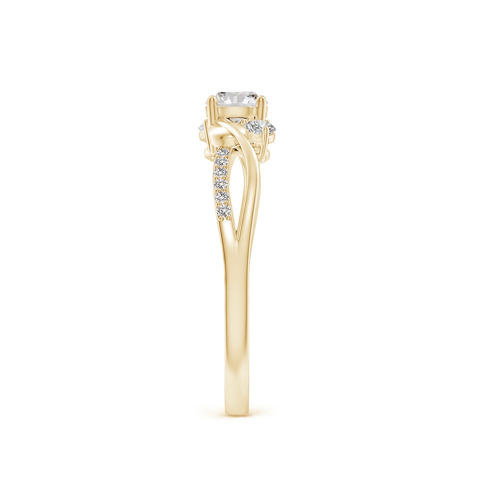 4.4mm IJI1I2 Three Stone Diamond Twisted Vine Ring in Yellow Gold side 299