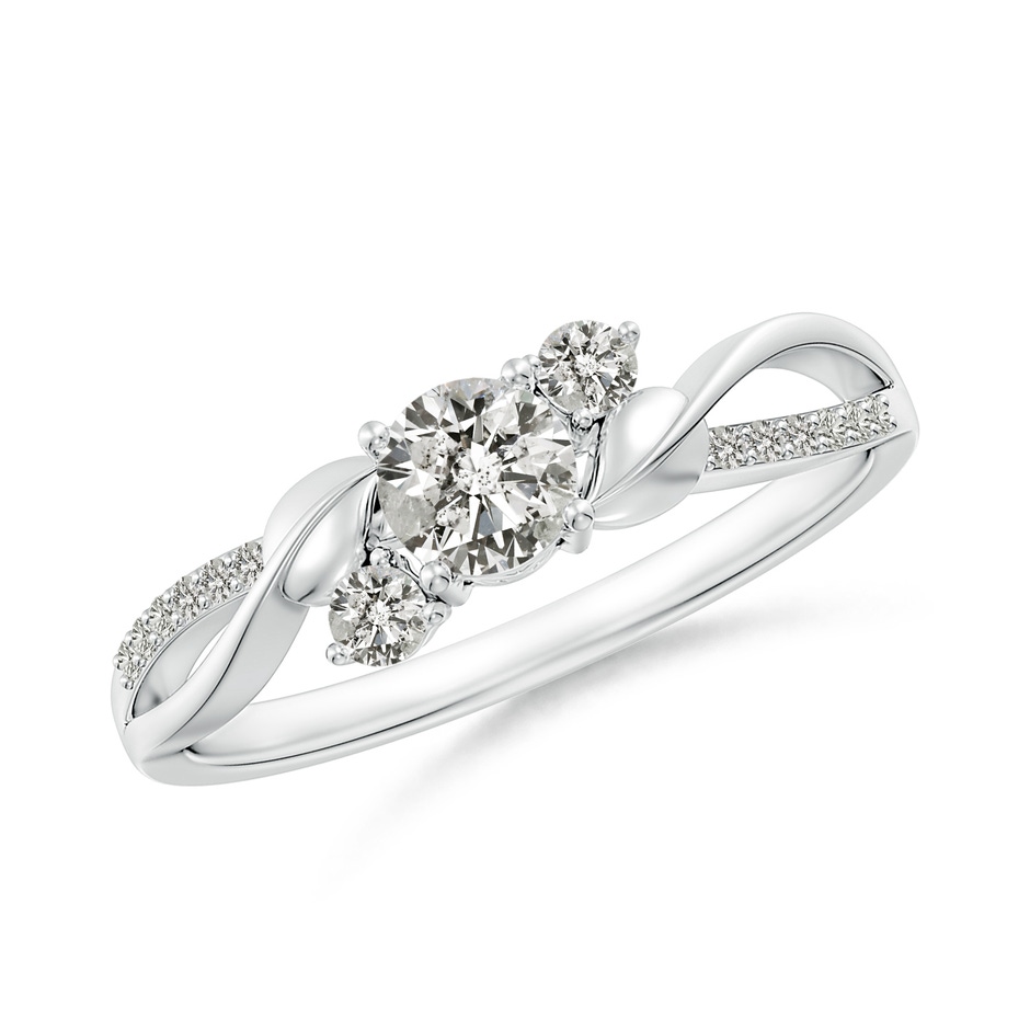 4.4mm KI3 Three Stone Diamond Twisted Vine Ring in 9K White Gold 