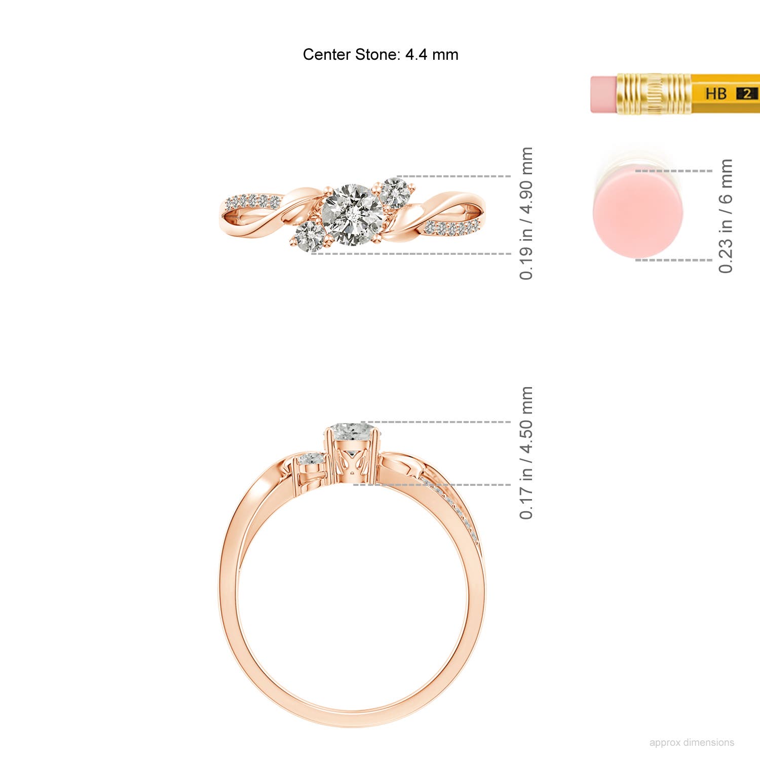 KI3 / 0.49 CT / 14 KT Rose Gold