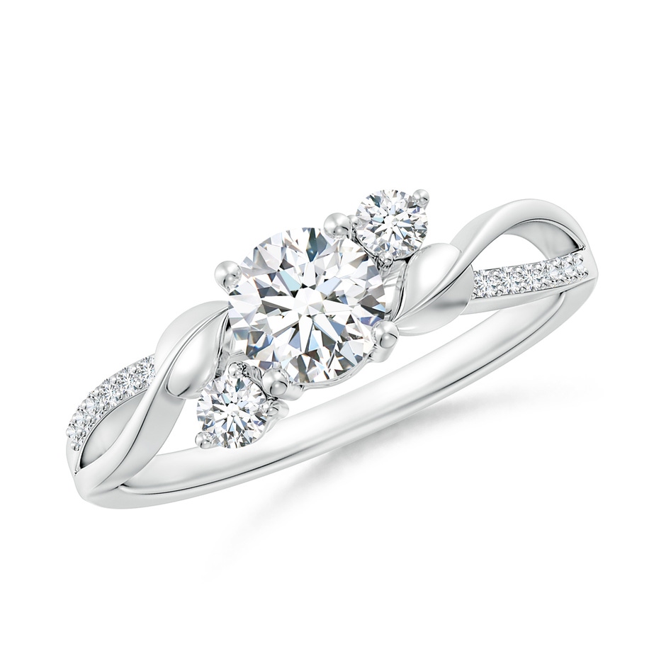 5.3mm GVS2 Three Stone Diamond Twisted Vine Ring in White Gold 