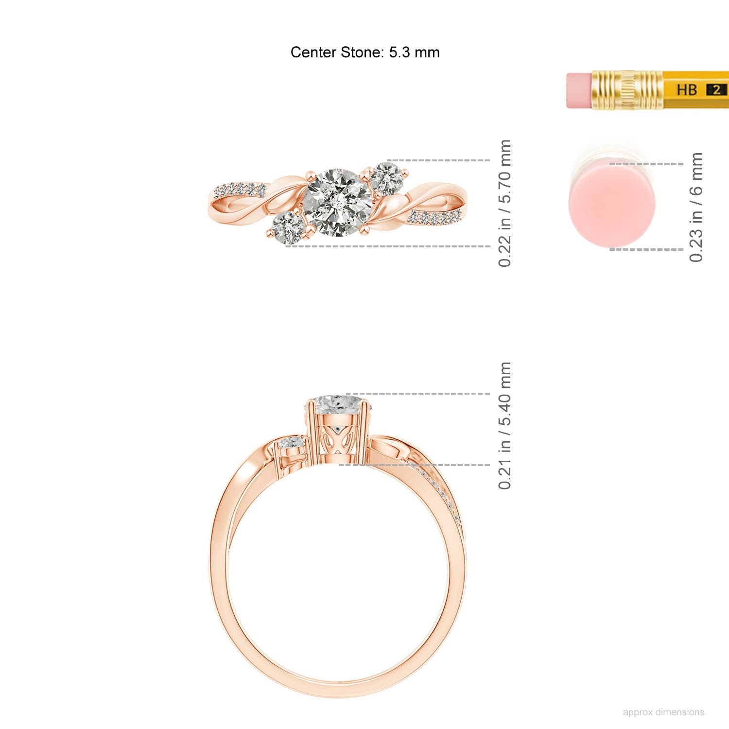 KI3 / 0.74 CT / 14 KT Rose Gold