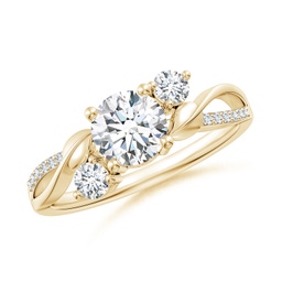 Three Stone Yellow Gold Diamond Rings
