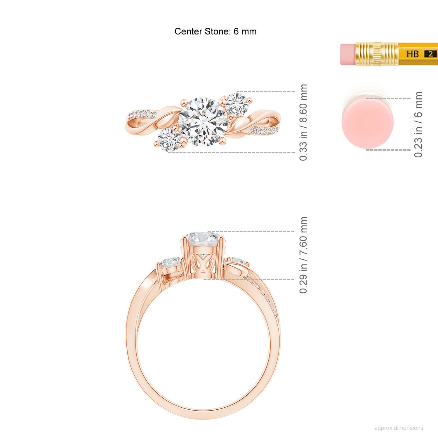 HSI2 / 1 CT / 14 KT Rose Gold