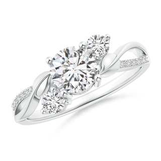 6mm HSI2 Three Stone Diamond Twisted Vine Ring in White Gold