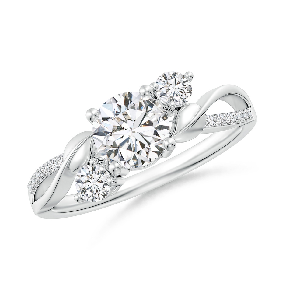 6mm HSI2 Three Stone Diamond Twisted Vine Ring in White Gold 