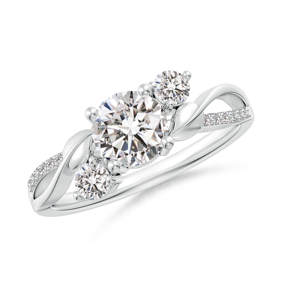 6mm IJI1I2 Three Stone Diamond Twisted Vine Ring in P950 Platinum 