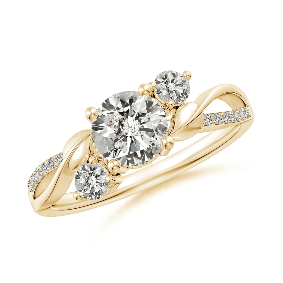 6mm KI3 Three Stone Diamond Twisted Vine Ring in 18K Yellow Gold 