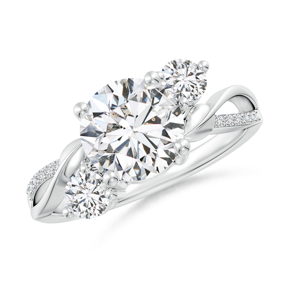 8mm HSI2 Three Stone Diamond Twisted Vine Ring in White Gold 