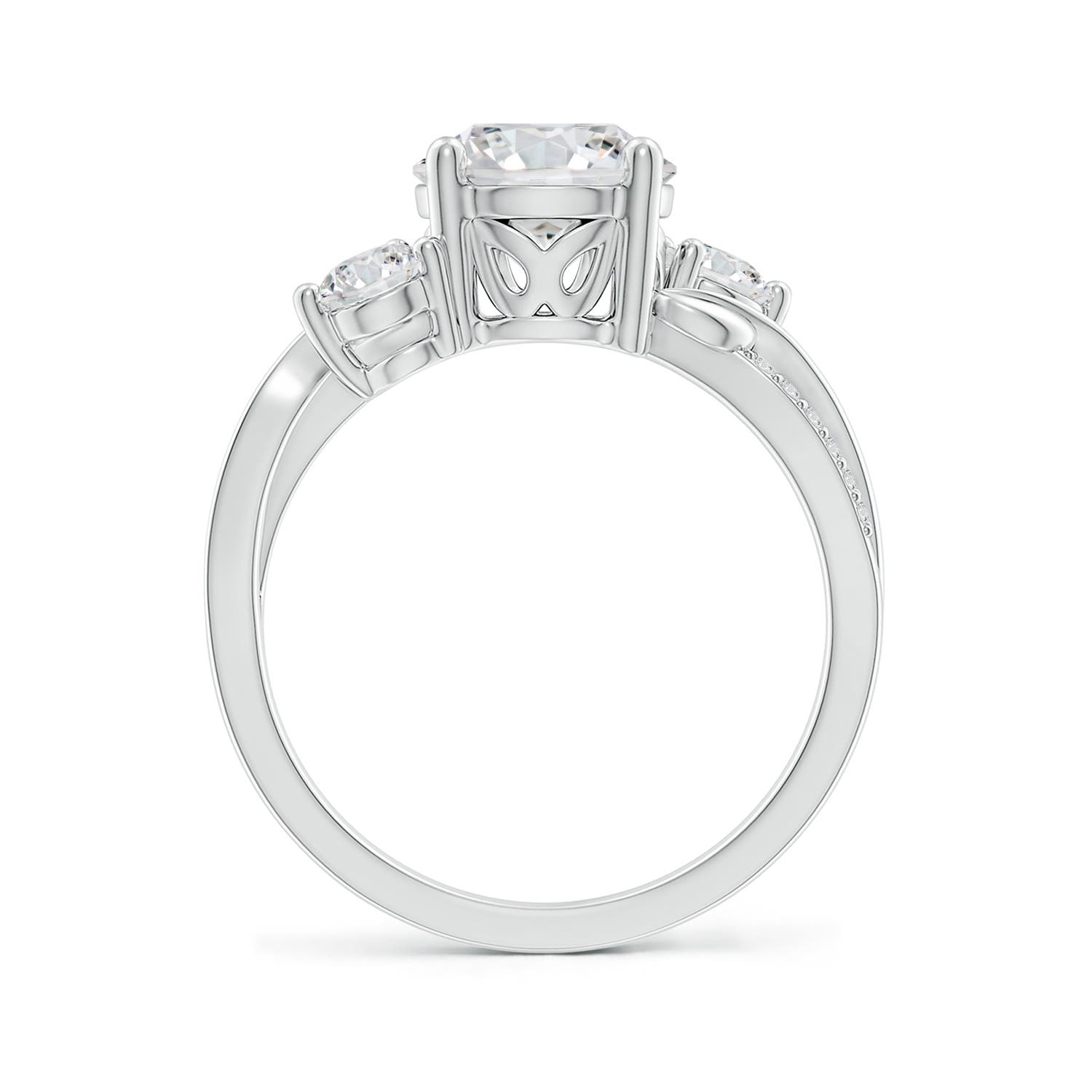 8mm HSI2 Three Stone Diamond Twisted Vine Ring in White Gold - side 3