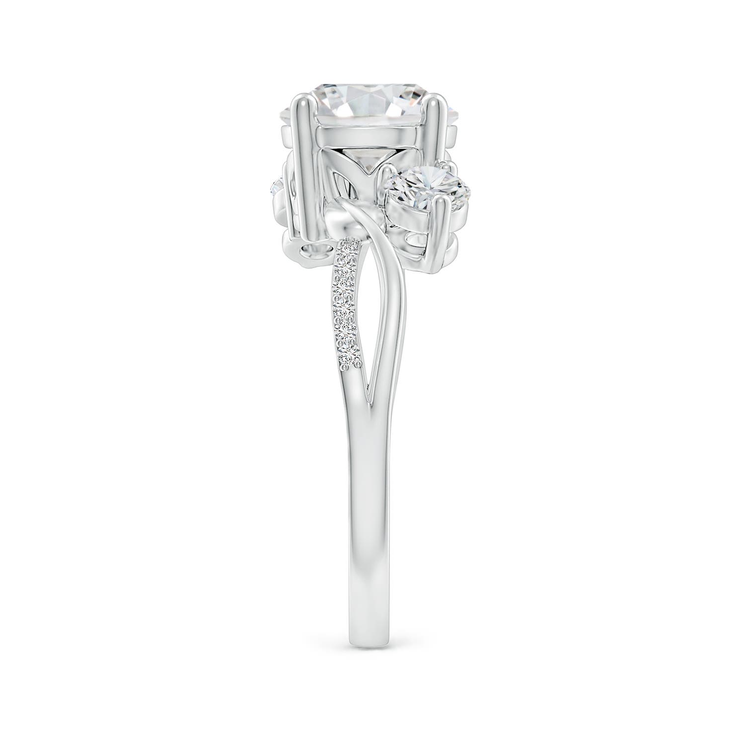 8mm HSI2 Three Stone Diamond Twisted Vine Ring in White Gold - side 7