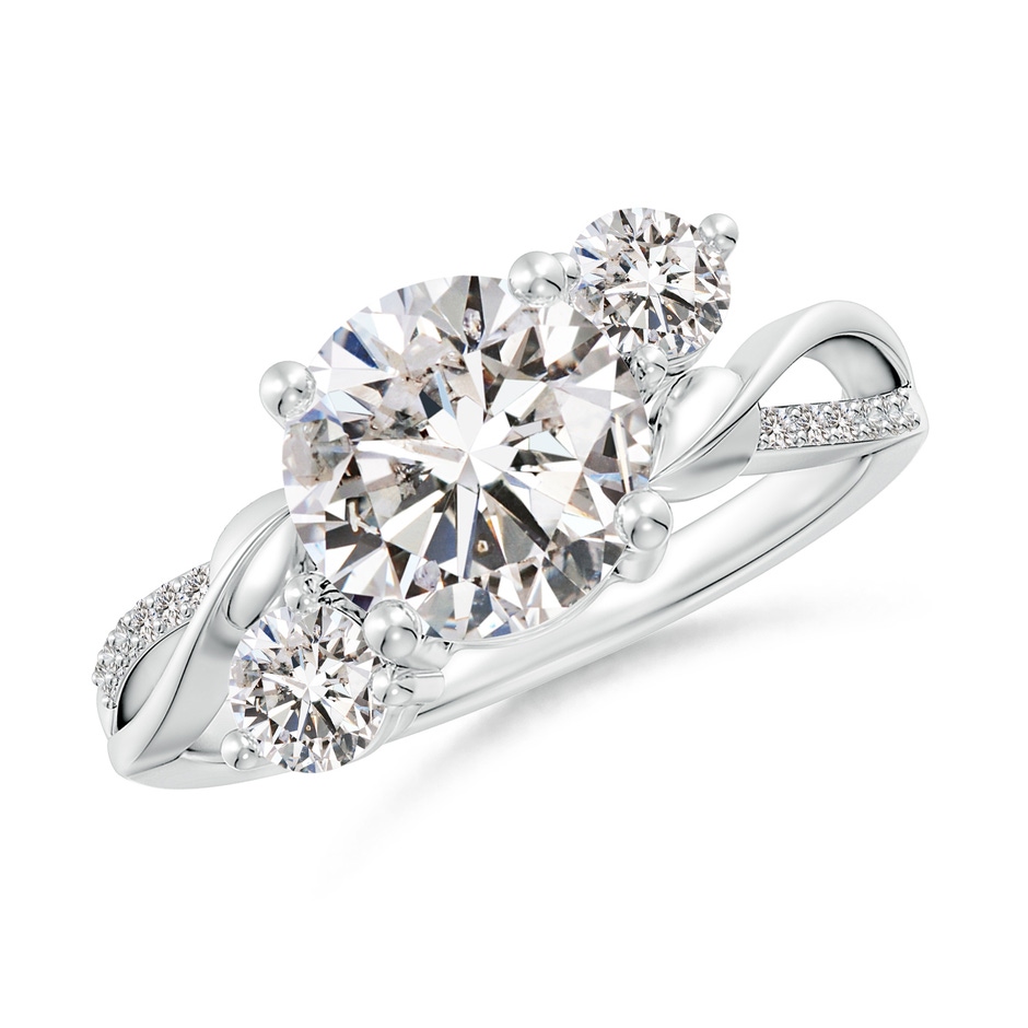 8mm IJI1I2 Three Stone Diamond Twisted Vine Ring in P950 Platinum 