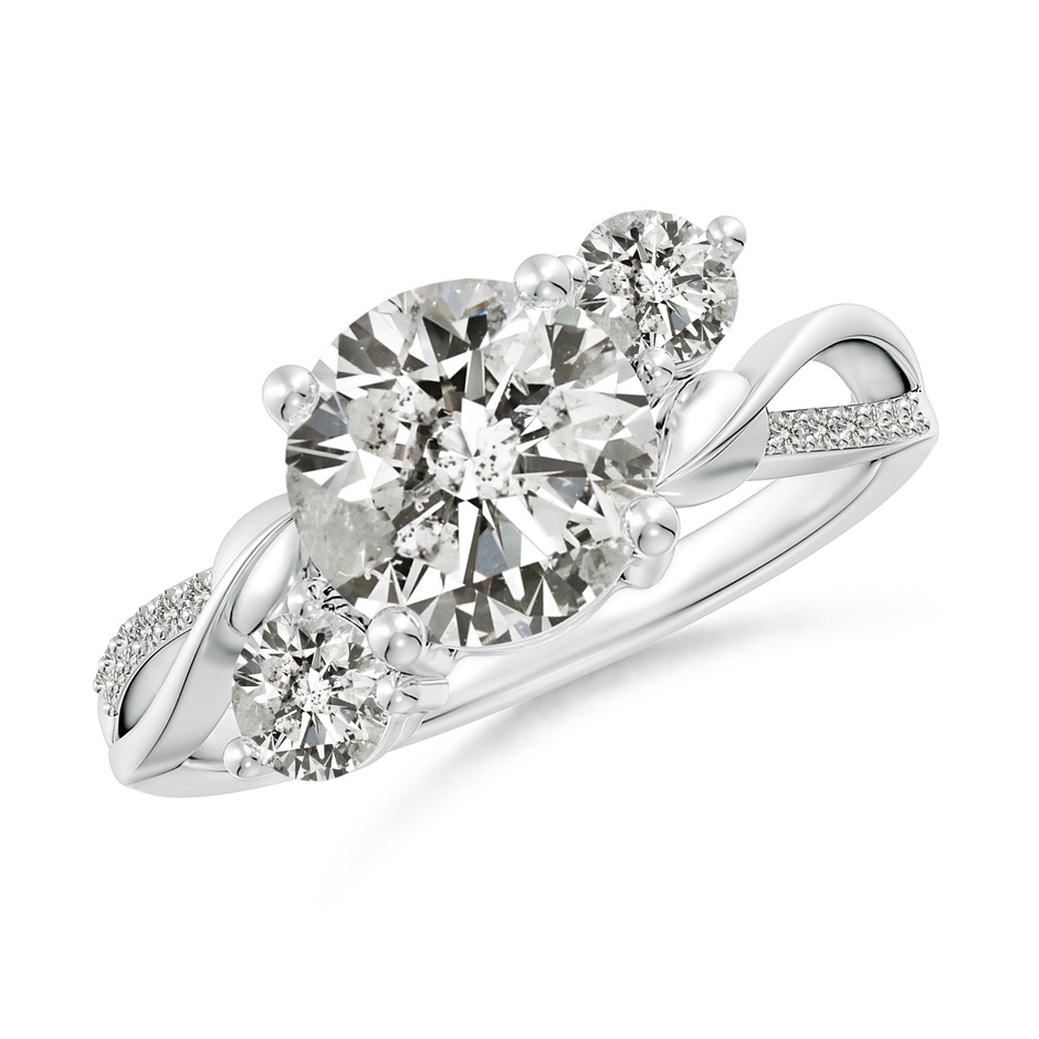 8mm KI3 Three Stone Diamond Twisted Vine Ring in White Gold 