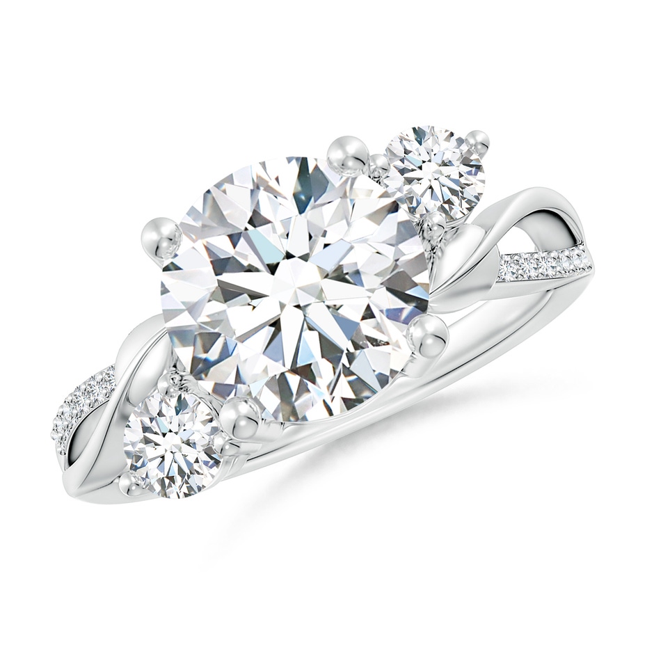9.2mm GVS2 Three Stone Diamond Twisted Vine Ring in White Gold 