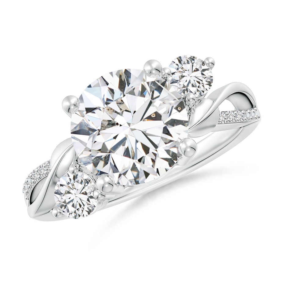 9.2mm HSI2 Three Stone Diamond Twisted Vine Ring in P950 Platinum 