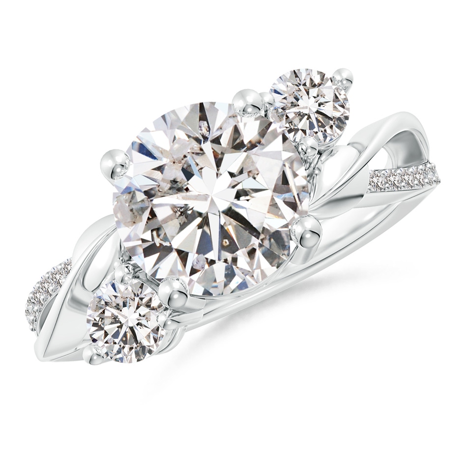9.2mm IJI1I2 Three Stone Diamond Twisted Vine Ring in P950 Platinum 