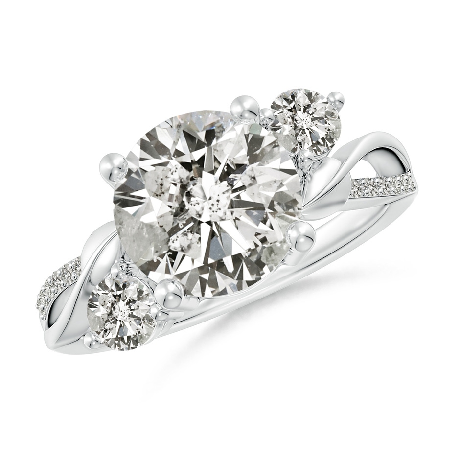 9.2mm KI3 Three Stone Diamond Twisted Vine Ring in P950 Platinum 