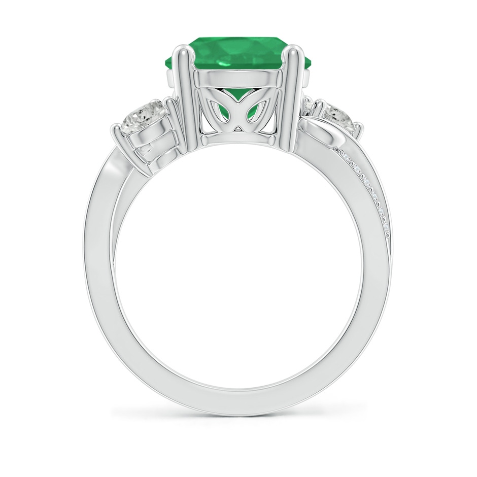10mm A Emerald and Diamond Twisted Vine Ring in P950 Platinum side 199