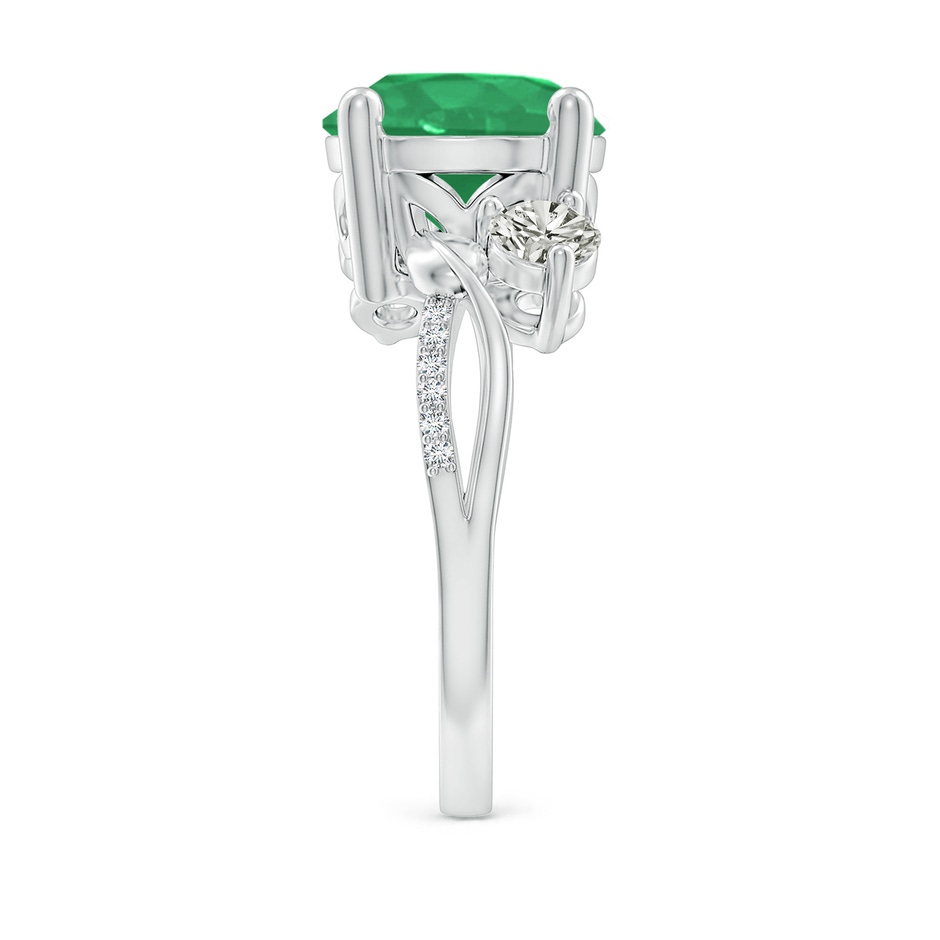10mm A Emerald and Diamond Twisted Vine Ring in P950 Platinum side 299