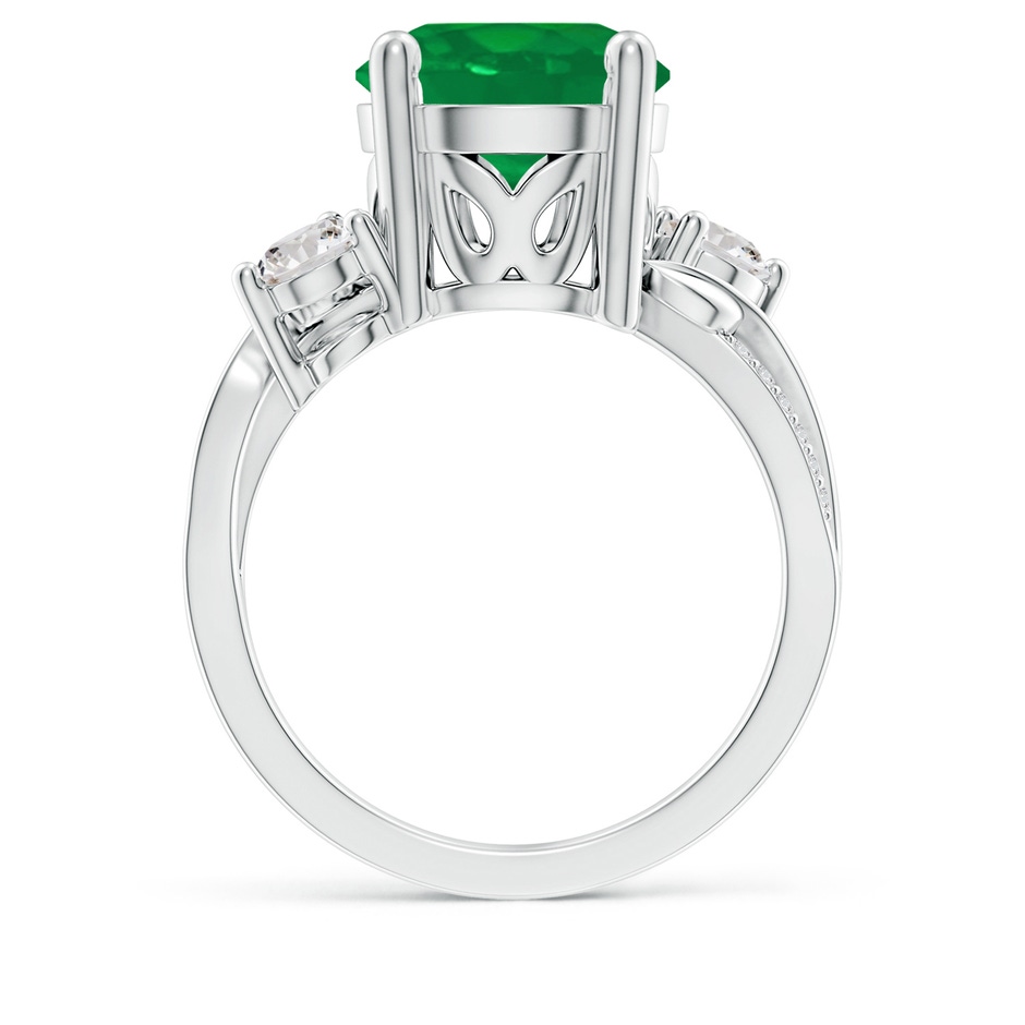 10mm AA Emerald and Diamond Twisted Vine Ring in P950 Platinum side 199