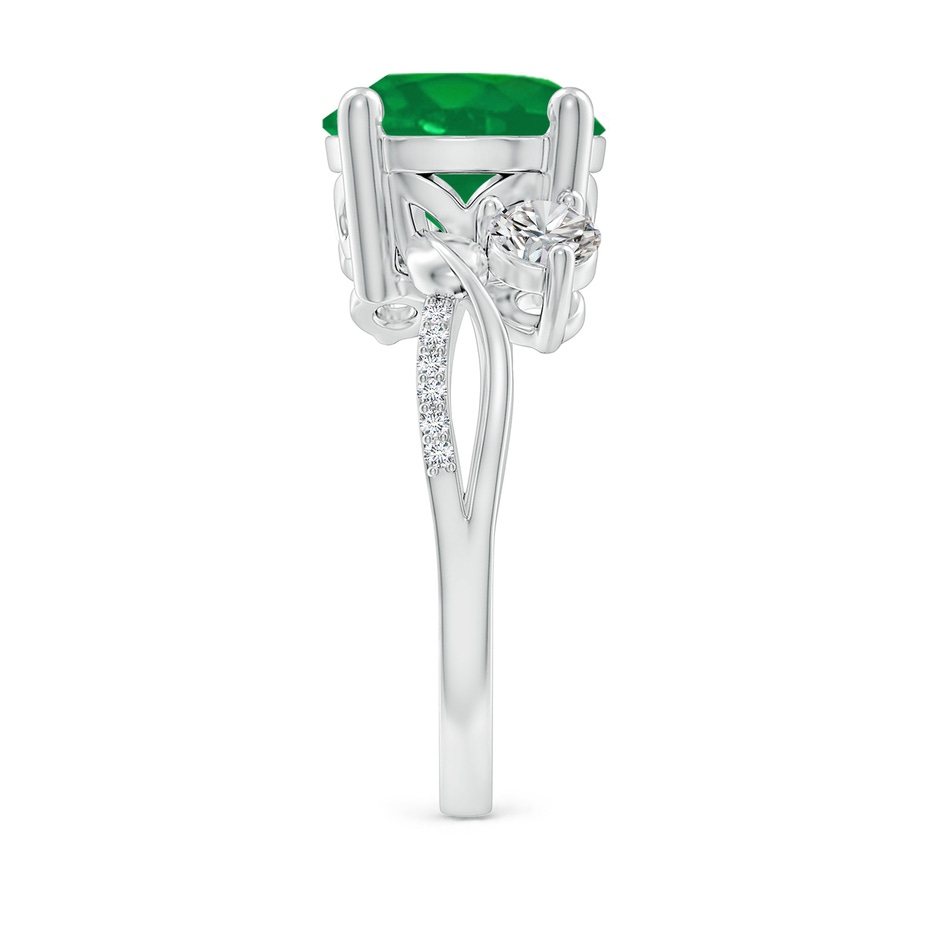 10mm AA Emerald and Diamond Twisted Vine Ring in P950 Platinum side 299