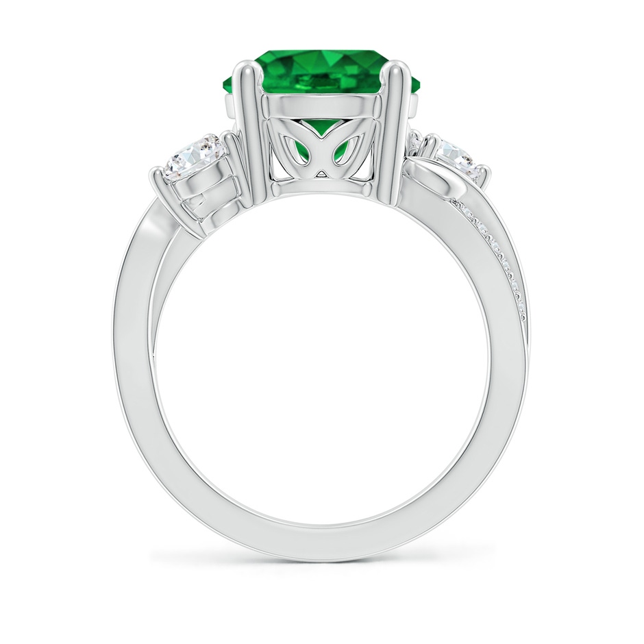 10mm AAAA Emerald and Diamond Twisted Vine Ring in P950 Platinum side 199