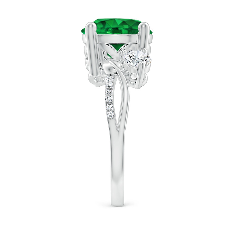 10mm AAAA Emerald and Diamond Twisted Vine Ring in P950 Platinum side 299