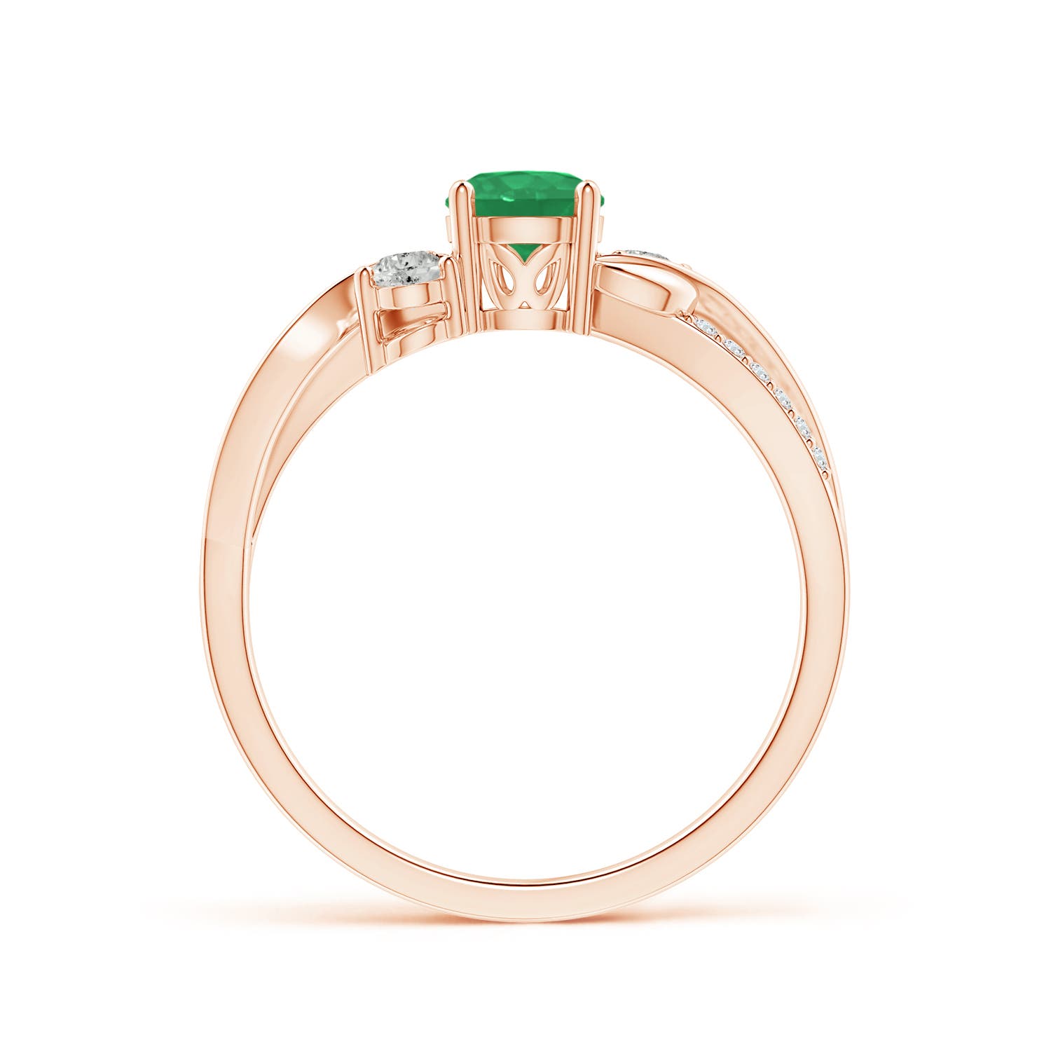 A - Emerald / 0.65 CT / 14 KT Rose Gold