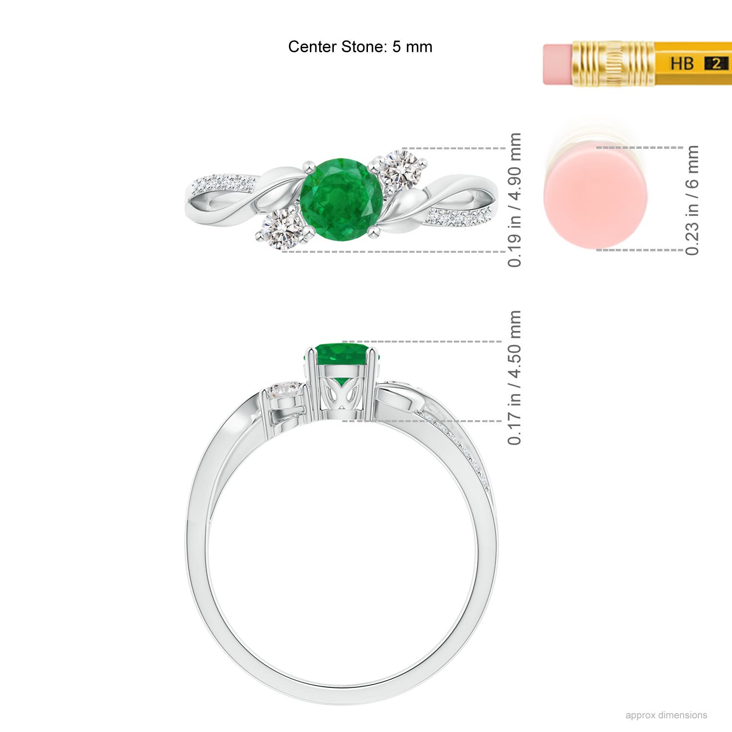 AA - Emerald / 0.65 CT / 14 KT White Gold