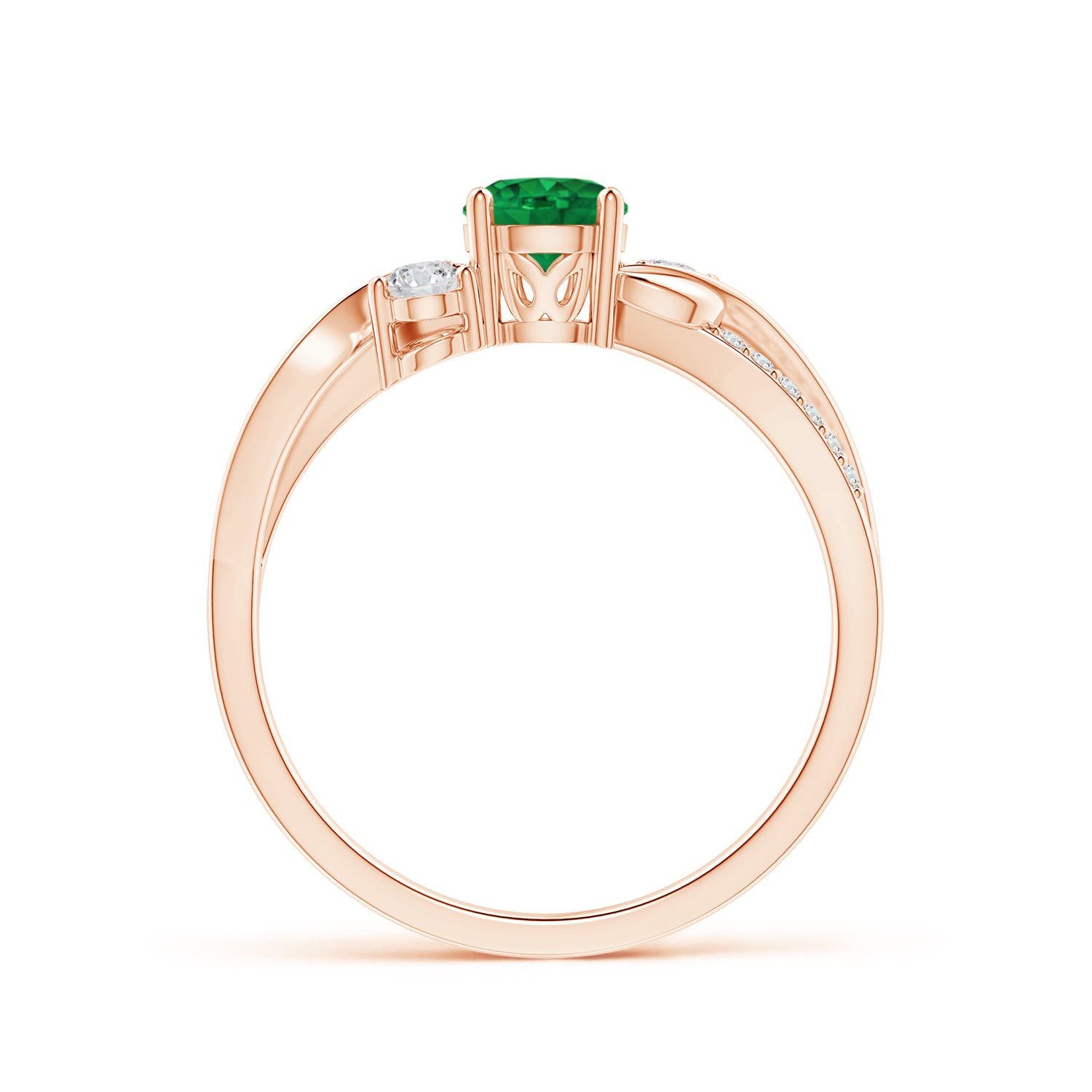 AAA - Emerald / 0.65 CT / 14 KT Rose Gold