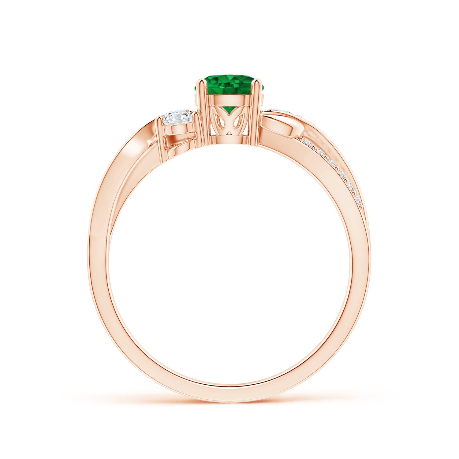 AAAA - Emerald / 0.65 CT / 14 KT Rose Gold