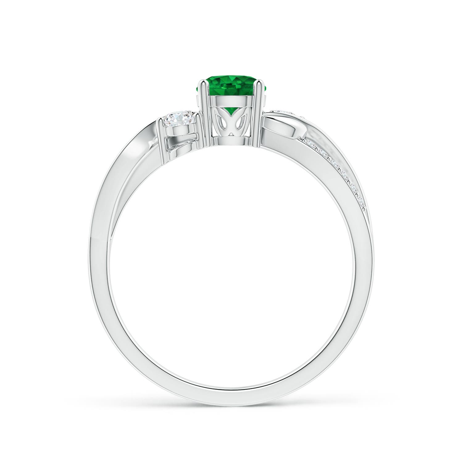 AAAA - Emerald / 0.65 CT / 14 KT White Gold