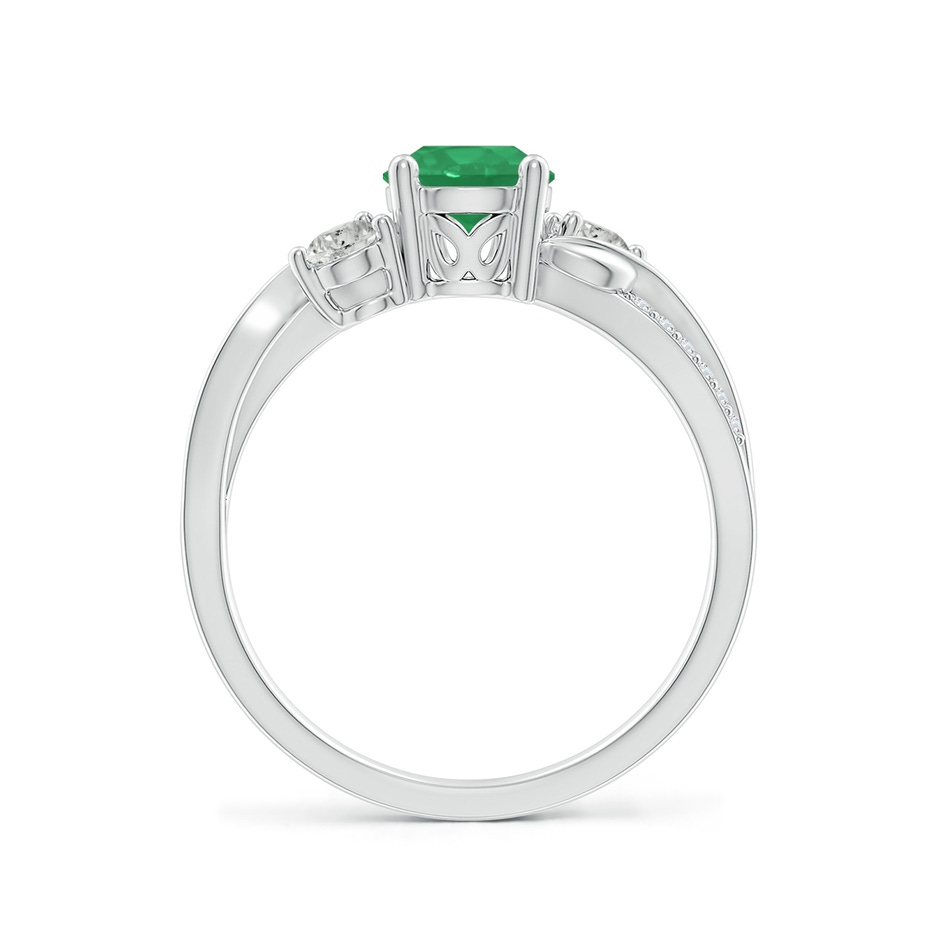 6mm A Emerald and Diamond Twisted Vine Ring in P950 Platinum side 199