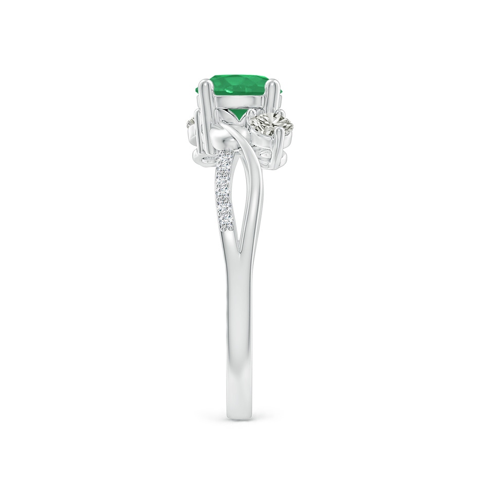 6mm A Emerald and Diamond Twisted Vine Ring in P950 Platinum side 299