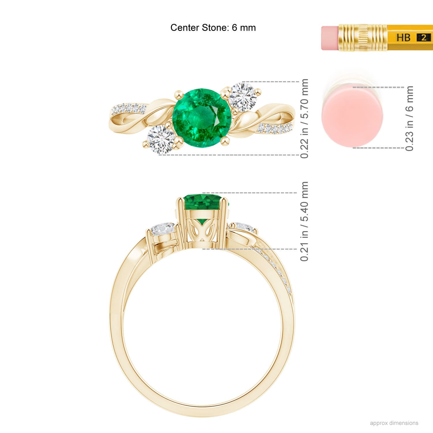 AAA - Emerald / 1.02 CT / 14 KT Yellow Gold