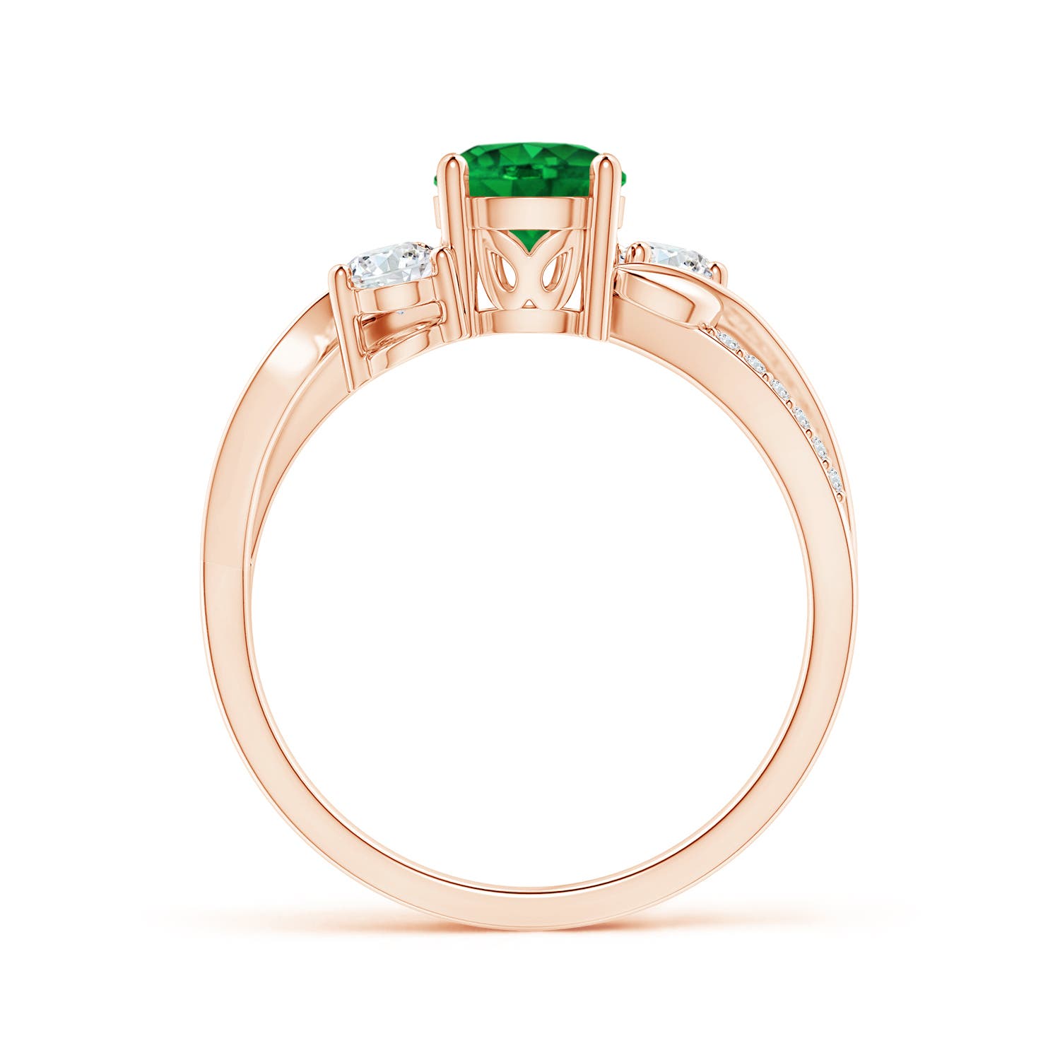 AAAA - Emerald / 1.02 CT / 14 KT Rose Gold