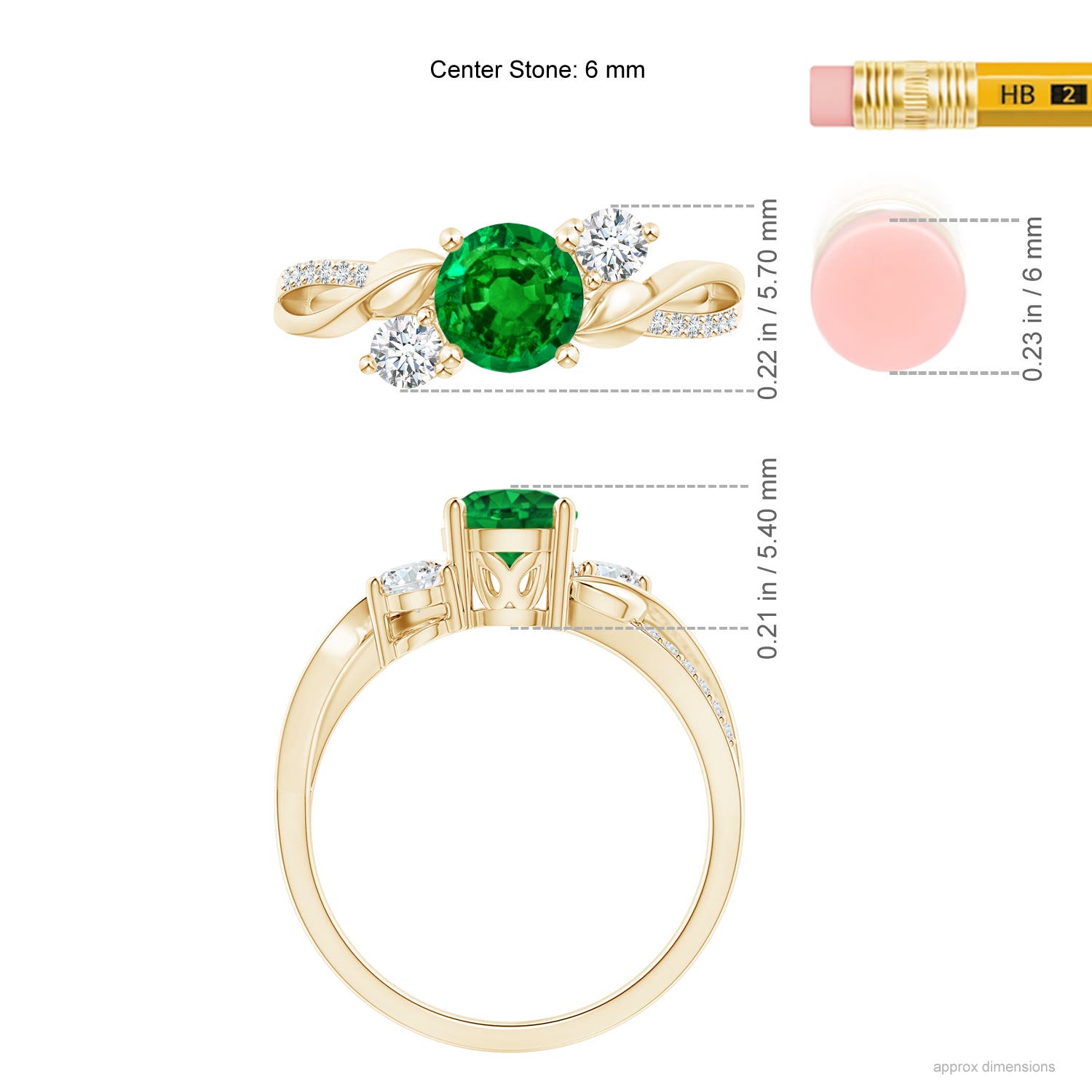 AAAA - Emerald / 1.02 CT / 14 KT Yellow Gold