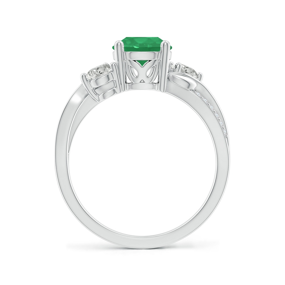 7mm A Emerald and Diamond Twisted Vine Ring in P950 Platinum side 199