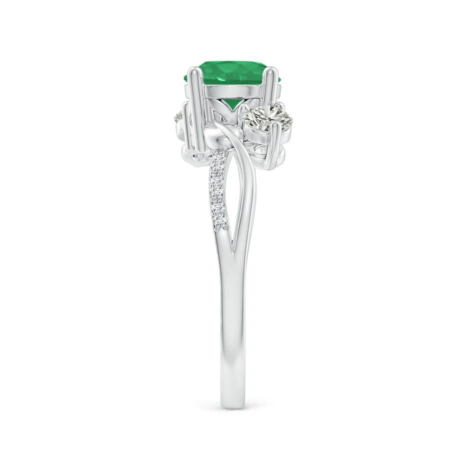 7mm A Emerald and Diamond Twisted Vine Ring in P950 Platinum side 299